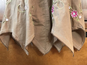 Blueberi Boulevard Brown With Pink Flower Embroidery Flowy Tank Dress 2T USED