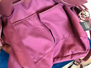 Badgley Mischka Mono Wine Color Faux LTHR Bucket Drawstring Crossbody Bag USED