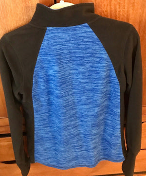 St. John's Women’s Activewear Blue & Black Long Sleeve 1/4  Zip Up Sz Small USED