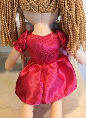 Linzy Dancer Huggable Hot Pink Dress & Sparkly Ballet Shoes Soft Doll Toy USED