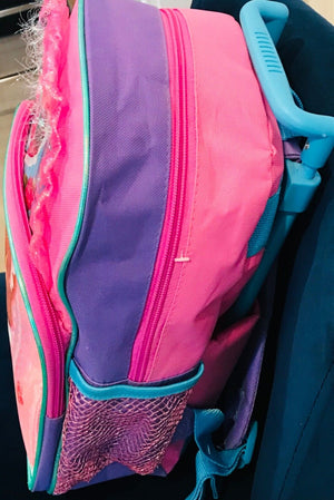 USED Dora The Explorer Pink Ballet Adventures Wheelie Handle Suitcase Book bag Combo