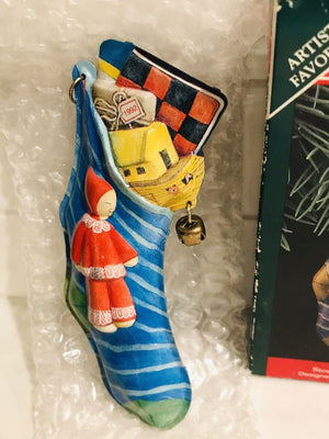 Hallmark KEEPSAKE Ornament 1992 Stocked With Joy Pressed Tin USED