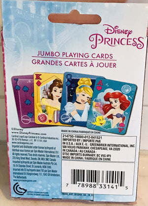 DISNEY PRINCESS JUMBO PLAYING CARDS 3.5" X 5" SET BRAND NEW IN BOX USED