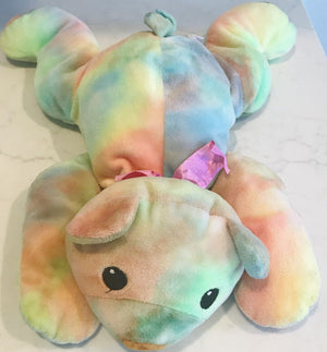 VINTAGE USED TY PLUSH Bear: The Neon Rainbow Bear - Multicolor Large Bear Rainbow