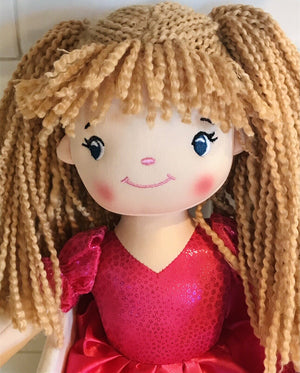 Linzy Dancer Huggable Hot Pink Dress & Sparkly Ballet Shoes Soft Doll Toy USED