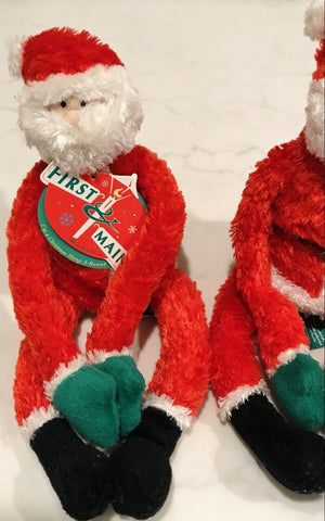 First & Main LOT: 2 Vintage Hang Around Santa NOS USED