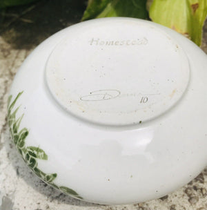 Homestead Signed “Donna 10” Blue Flower Bud Vase 4.5”W - USED