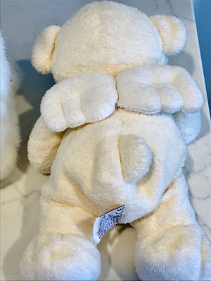VINTAGE USED Ty CLASSIC 1995 Faith The Praying Bear W Tag 10”&Little Angel Wings Bear