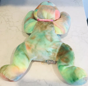 VINTAGE USED TY PLUSH Bear: The Neon Rainbow Bear - Multicolor Large Bear Rainbow