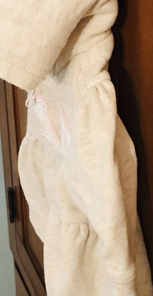 Baby Gap Spell Out Infant Girl Tan Sherpa Lined Zip Hoodie Sweatshirt with Ears USED