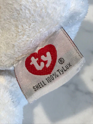 VINTAGE USED Ty CLASSIC 1995 Faith The Praying Bear W Tag 10”&Little Angel Wings Bear
