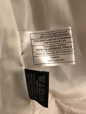 USED Calvin Klein Jeans White Faux Fur Baby Button Up Coat 18mos GREAT CONDITION!