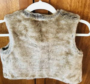OLD NAVY Brown Faux Fur Toddler Vest W Button Closure - Sz2T - USED