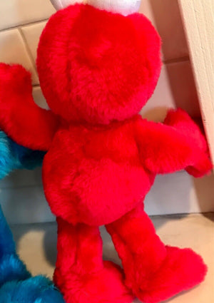 Plush Lot: 13” Cookie Monster Plastic Eyes w Tags & 10” Elmo Stuffies W/O USED
