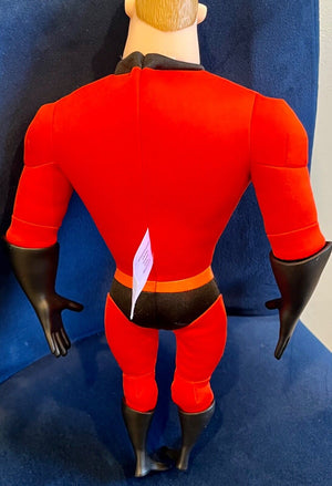 Disney/Pixar Mr. Incredible Plushie Plastic Doll 14" Toy Incredibles Movie USED