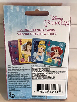 DISNEY PRINCESS JUMBO PLAYING CARDS 3.5" X 5" SET BRAND NEW IN BOX USED