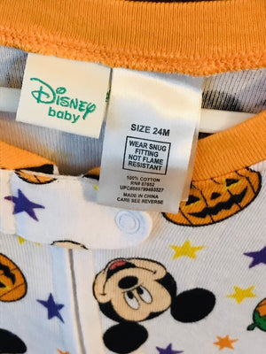 Disney Baby Unisex Halloween MICKEY MOUSE Pumpkin Zipper Size 24 Months USED