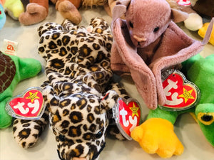 Vintage Beanie Babies LOT 13 w Tags! PeaceWrinkles, Freckles, Iggy, Batty, Bingo USED