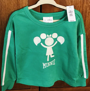 Baby Gap Disney Minnie Green and White Cheerleader 3T Sweatshirt USED