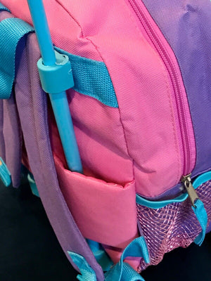 USED Dora The Explorer Pink Ballet Adventures Wheelie Handle Suitcase Book bag Combo