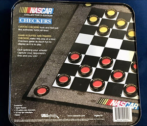 NASCAR Collectors Edition Checkers Game Set in Metal Tin Excellent Cdtn! USED
