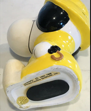 VINTAGE SNOOPY MONEY BANK W STOPPER 1965 United Feature Syndicate USED
