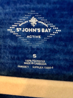 St. John's Women’s Activewear Blue & Black Long Sleeve 1/4  Zip Up Sz Small USED