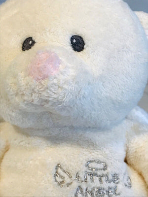 VINTAGE USED Ty CLASSIC 1995 Faith The Praying Bear W Tag 10”&Little Angel Wings Bear