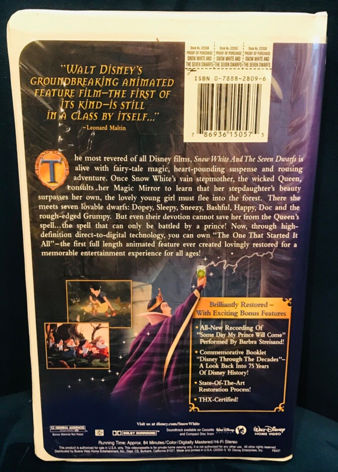 Snow White and the Seven Dwarfs (VHS, 2001, Platinum) Used w Booklet!