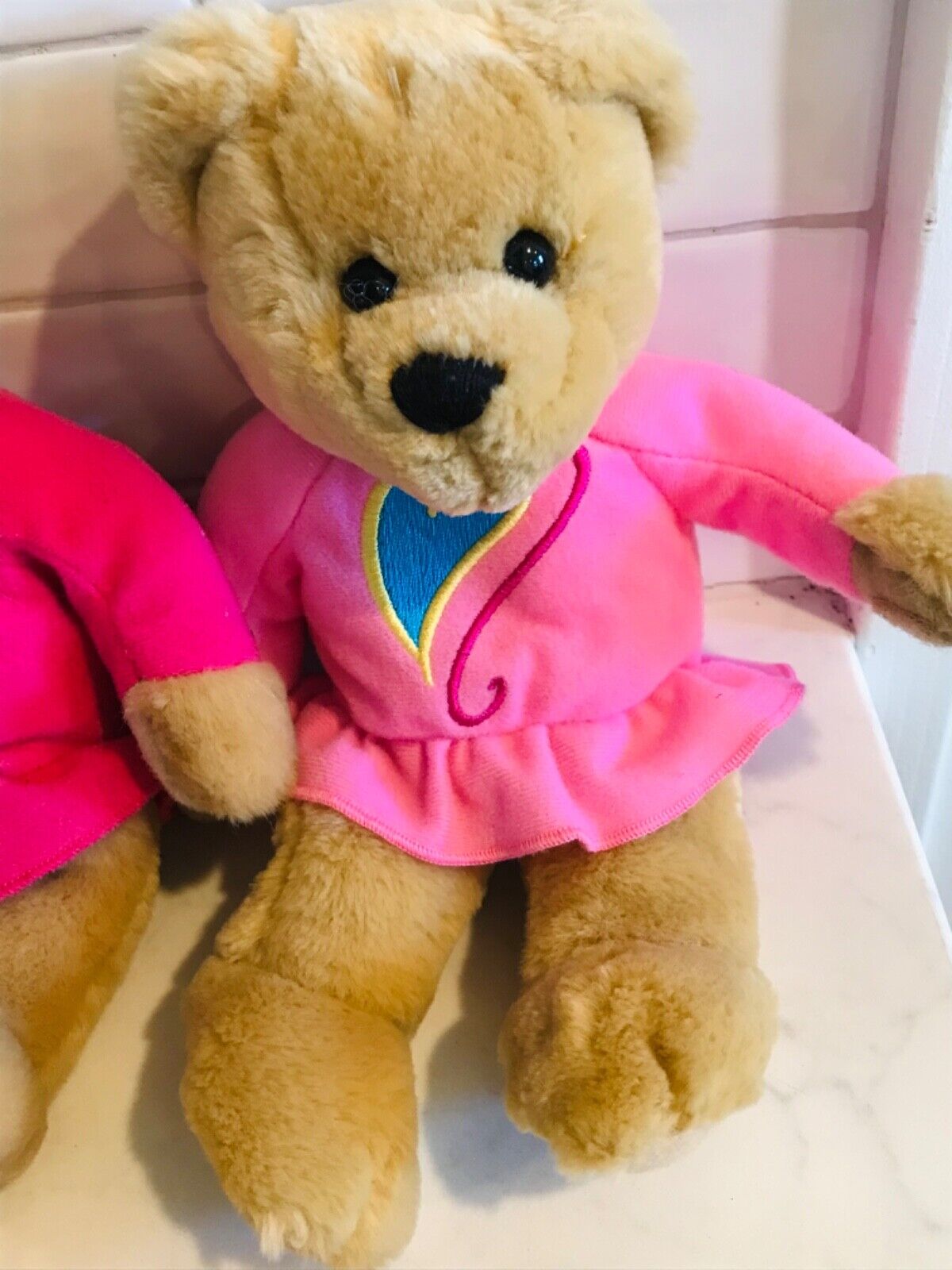 VINTAGE LOT: Two USED Hallmark Love Kiss Kiss Bears +1 Shirt & Mary Meyer Pink Bunny