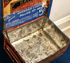 1920's Bayuk Philadelphia Hand Made Perfecto Metal Tin w Blue Bayuk Guarantee Used