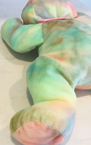 VINTAGE USED TY PLUSH Bear: The Neon Rainbow Bear - Multicolor Large Bear Rainbow