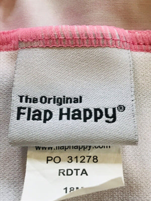 USED FLAP HAPPY Baby Girl 18 Months Pink And Green Flower 1 Piece EUC- Pretty Suit!