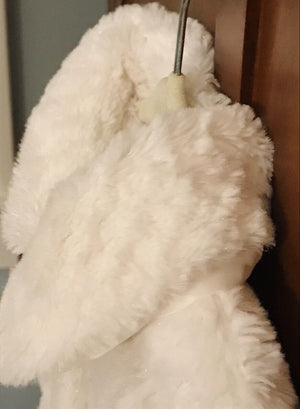 USED Calvin Klein Jeans White Faux Fur Baby Button Up Coat 18mos GREAT CONDITION!