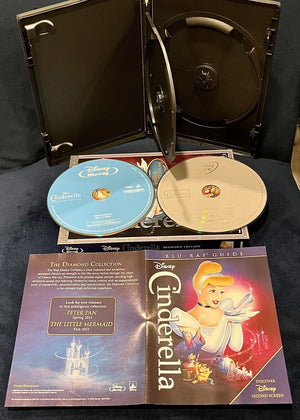 Cinderella (Blu-ray/DVD, 2012, 2-Disc Set, Diamond Edition +Tangled Short USED