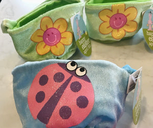Happy Easter April 8th LOT: 8 Mini 4” Soft Plush Baskets Various Styles USED
