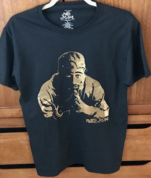USED Gold Foil Black Mens S Tupac Poetic Justice Graphic Short Sleeve T-Shirt