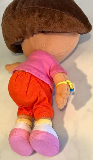 Vintage Nickelodeon Dora the Explorer 8" W Head Hair Pink/Orange Plush USED