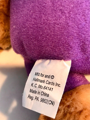 Hallmark Love & Kiss Kiss Bear Pink/Purple Couple Magnetic Nose Plush USED