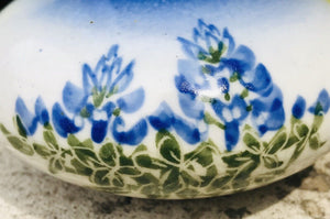 Homestead Signed “Donna 10” Blue Flower Bud Vase 4.5”W - USED