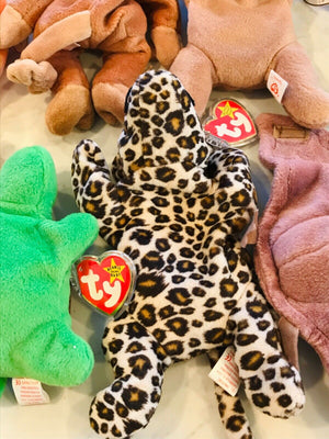 Vintage Beanie Babies LOT 13 w Tags! PeaceWrinkles, Freckles, Iggy, Batty, Bingo USED