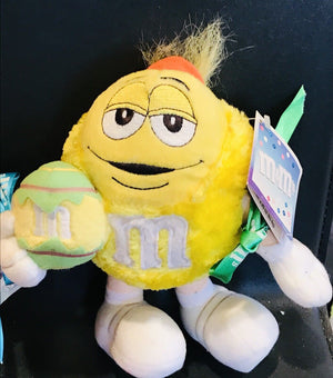 VINTAGE 03’-04’ PLUSH USED M&Ms Lot of 3: Easter Posable Orange, Red &Yellow W TAGS!!