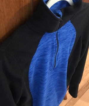 St. John's Women’s Activewear Blue & Black Long Sleeve 1/4  Zip Up Sz Small USED