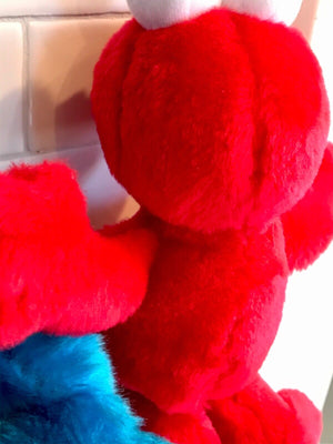 Plush Lot: 13” Cookie Monster Plastic Eyes w Tags & 10” Elmo Stuffies W/O USED