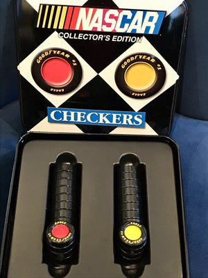 NASCAR Collectors Edition Checkers Game Set in Metal Tin Excellent Cdtn! USED