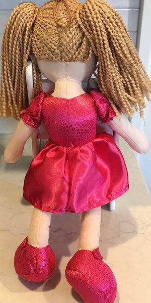 Linzy Dancer Huggable Hot Pink Dress & Sparkly Ballet Shoes Soft Doll Toy USED
