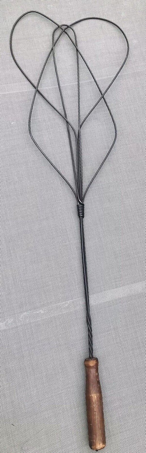 Antique Primitive Twisted Iron Rug /Carpet Beater 29” With Wooden Handle USED
