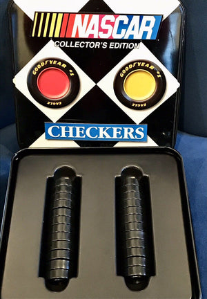 NASCAR Collectors Edition Checkers Game Set in Metal Tin Excellent Cdtn! USED