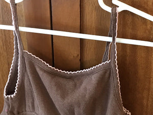 Blueberi Boulevard Brown With Pink Flower Embroidery Flowy Tank Dress 2T USED