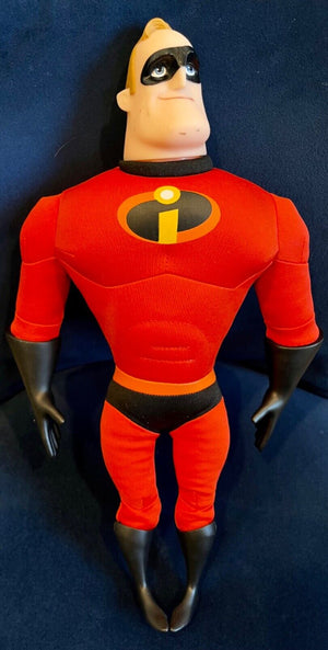 Disney/Pixar Mr. Incredible Plushie Plastic Doll 14" Toy Incredibles Movie USED